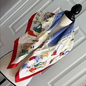 POLO RALPH LAUREN Ski-print Silk Scarf In Neutrals